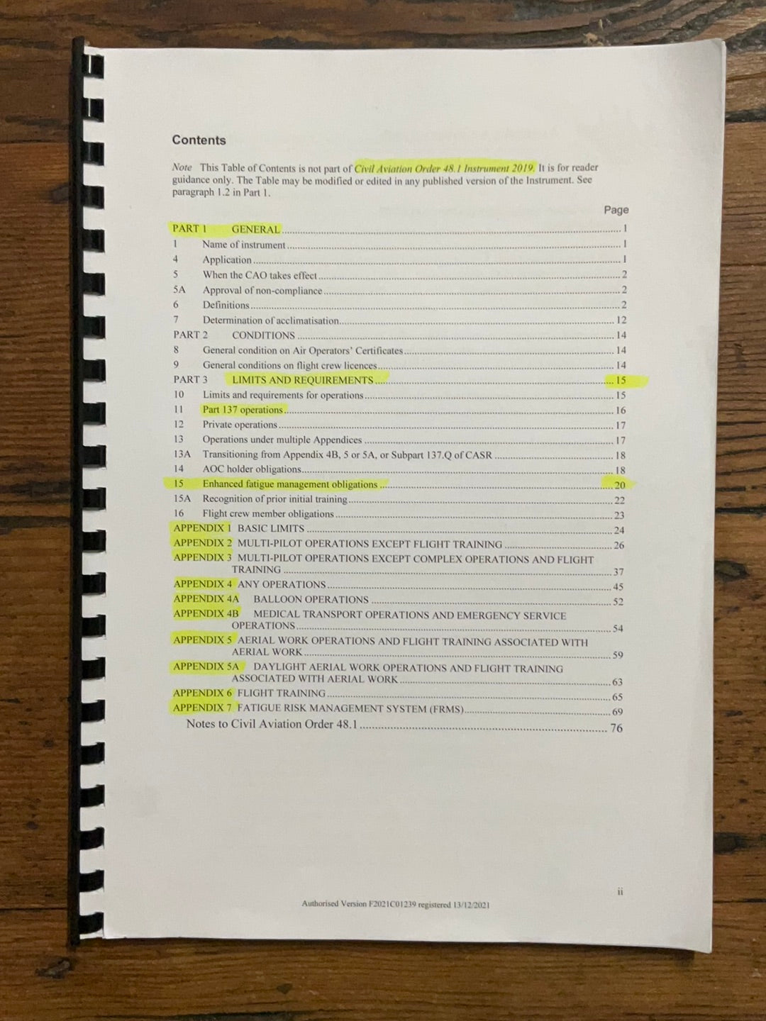 CAO 48.1 Instrument 2019 - FREE DOWNLOAD