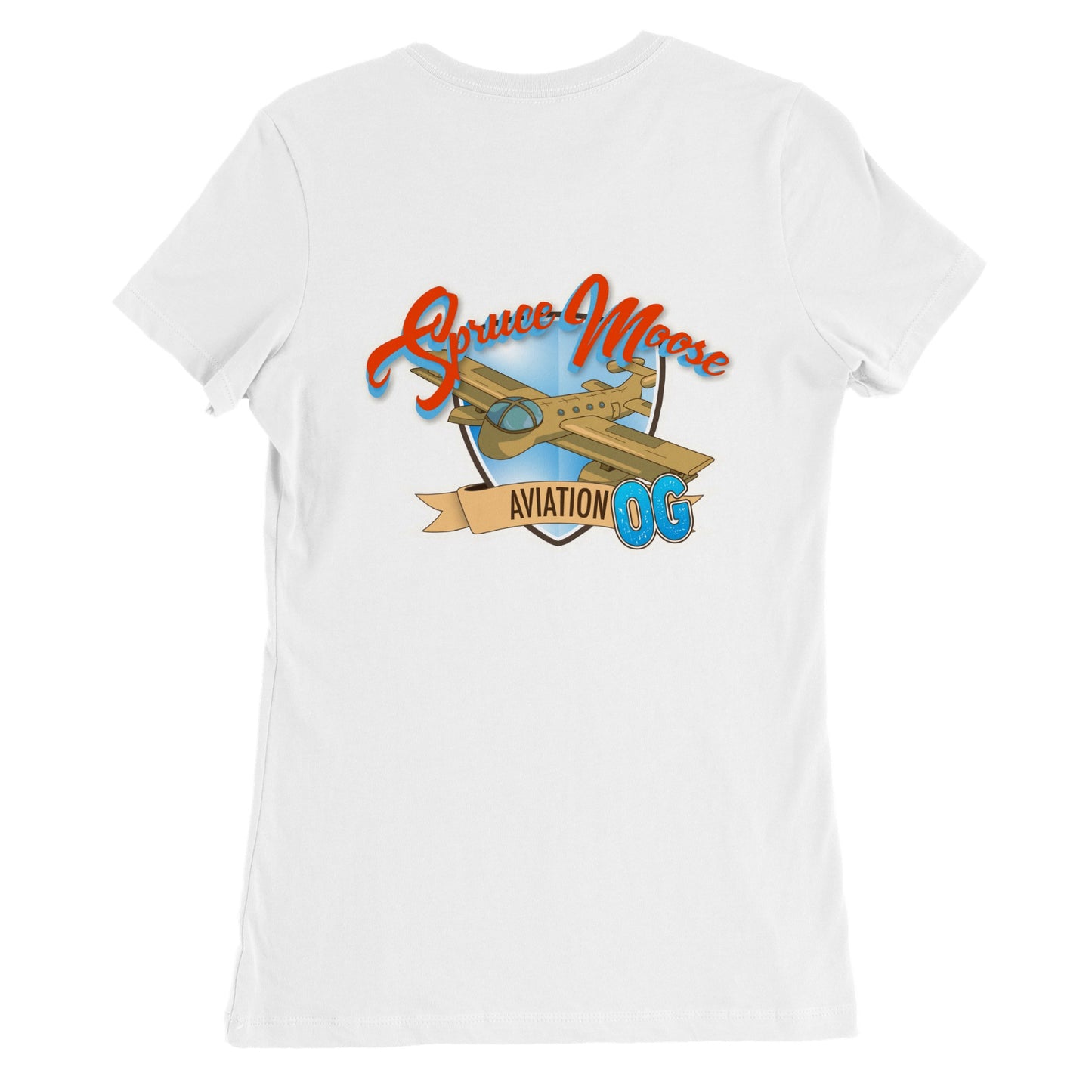 Spruce Moose Original (OG) - FRONT AND BACK PRINT - Premium Womens Crewneck T-shirt