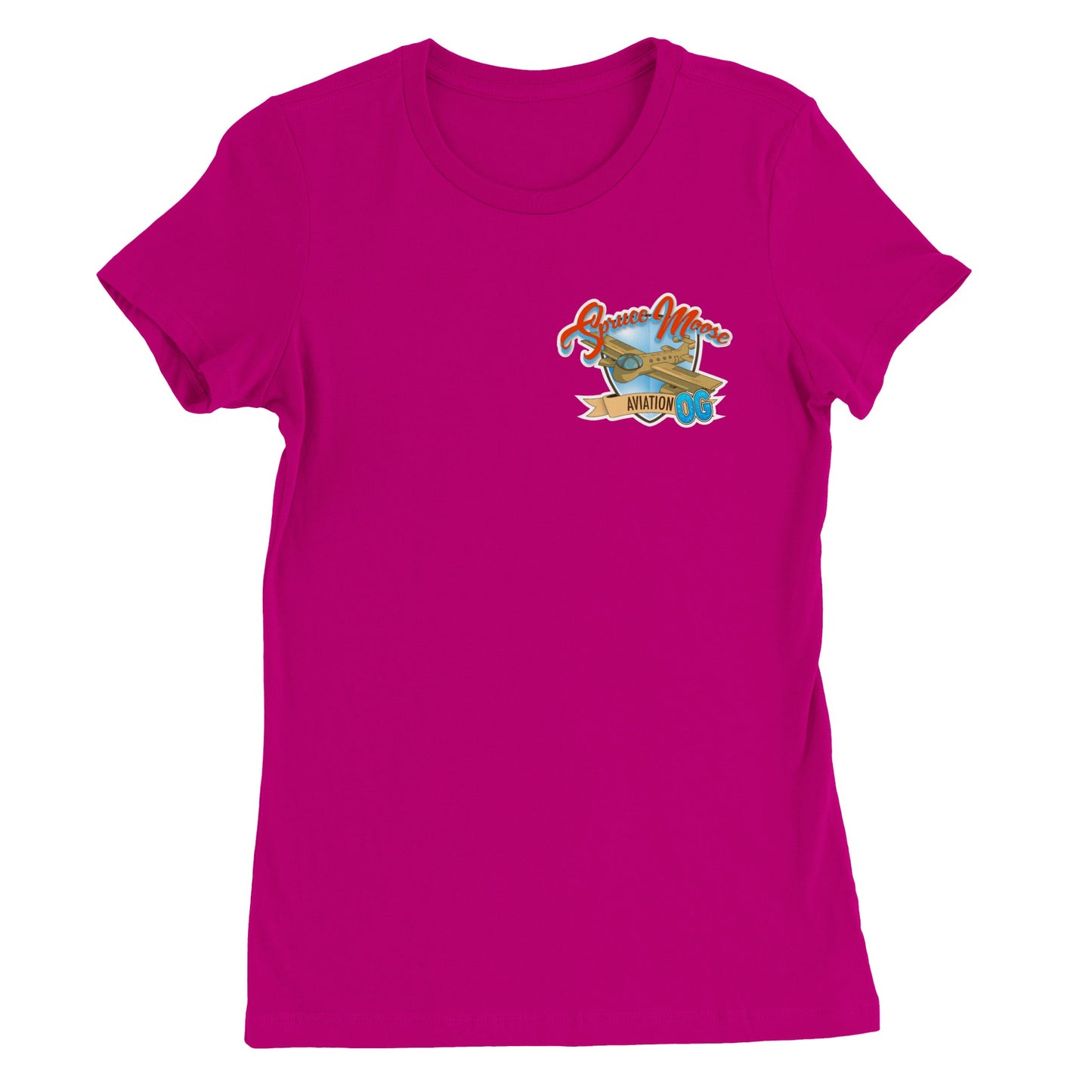 Spruce Moose Original (OG) - FRONT AND BACK PRINT - Premium Womens Crewneck T-shirt